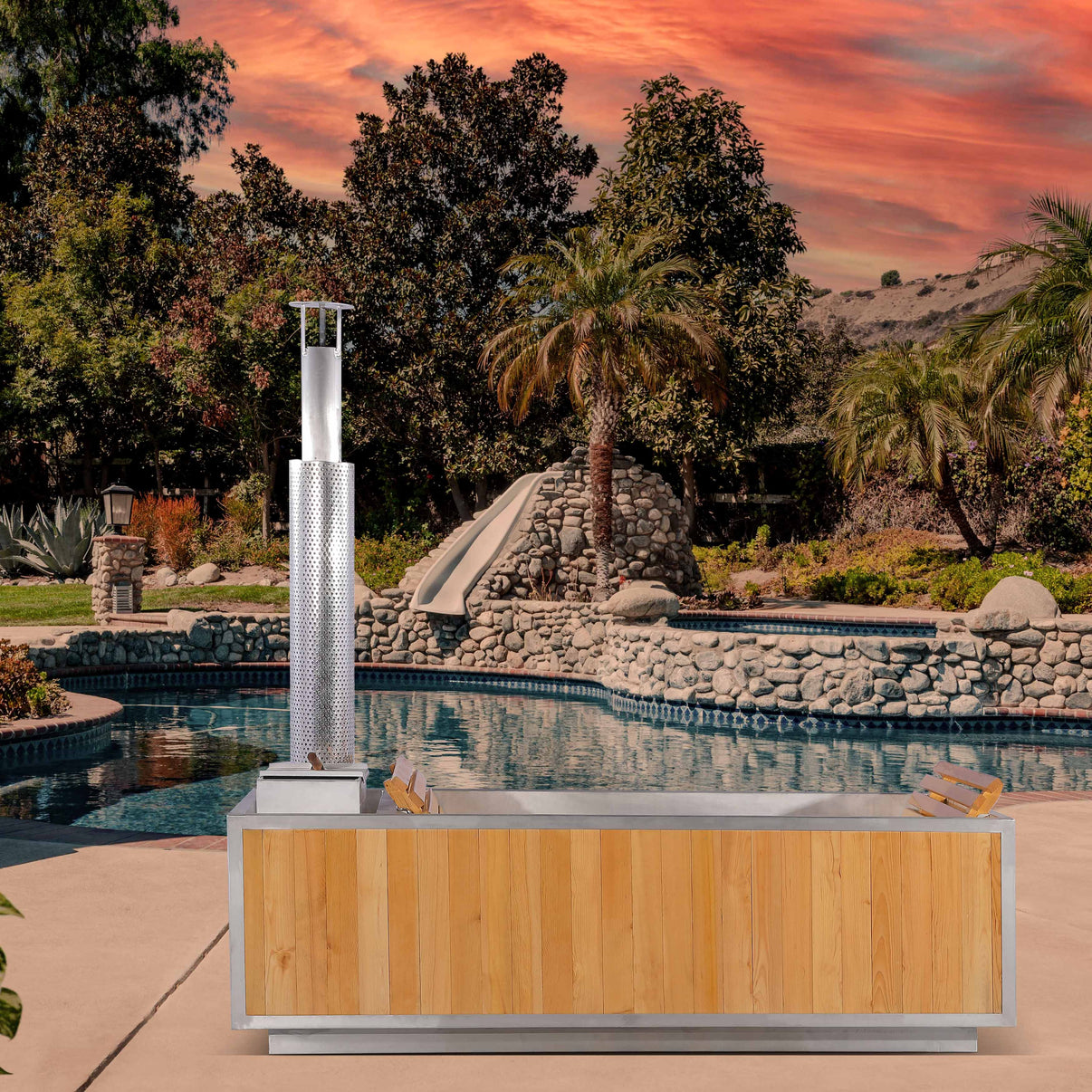 SAUNAONES® Outdoor Red Cedar Wooden Hot Tub