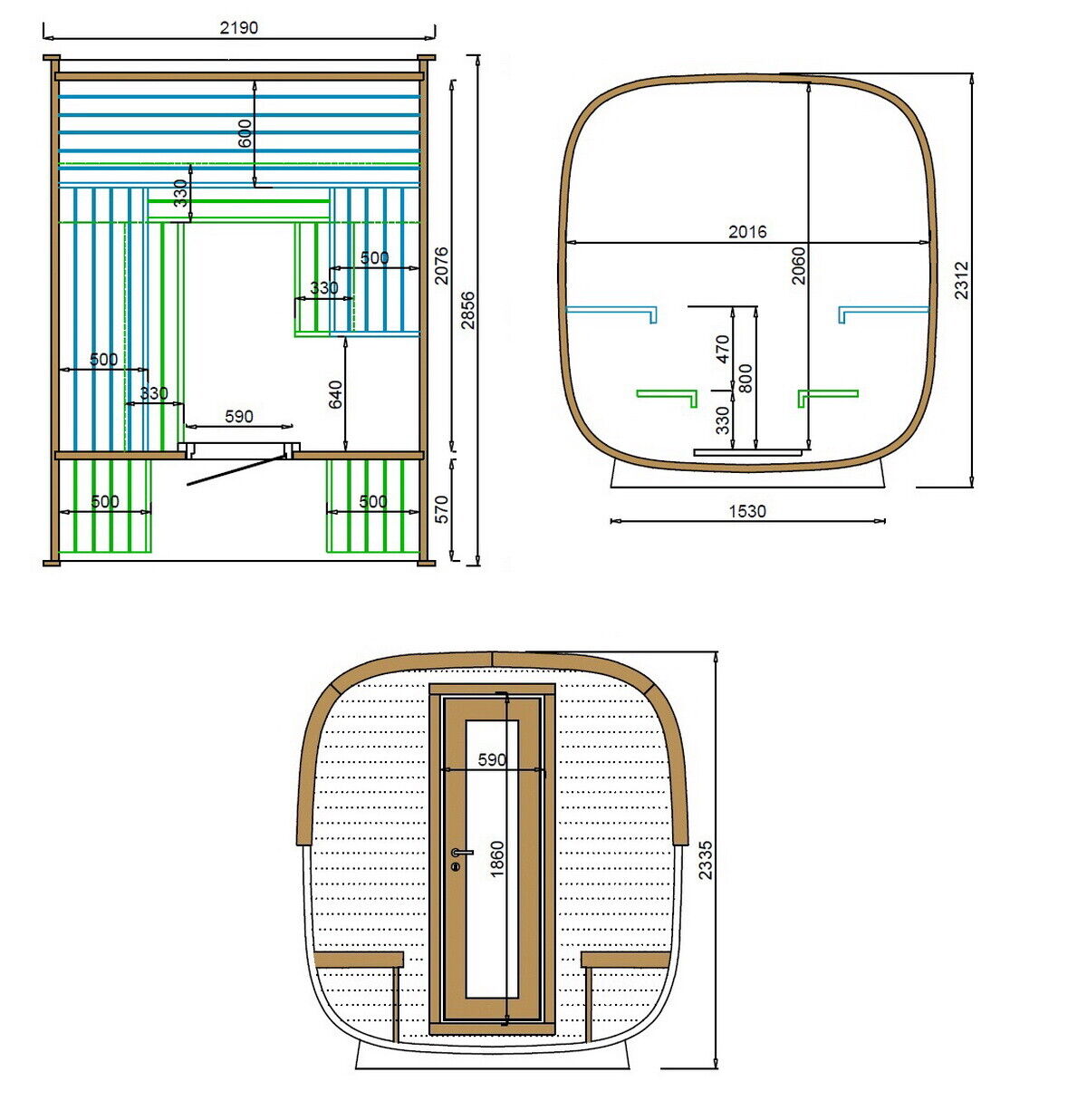 SAUNAONES® Square Sauna Minimalist Refresh 5