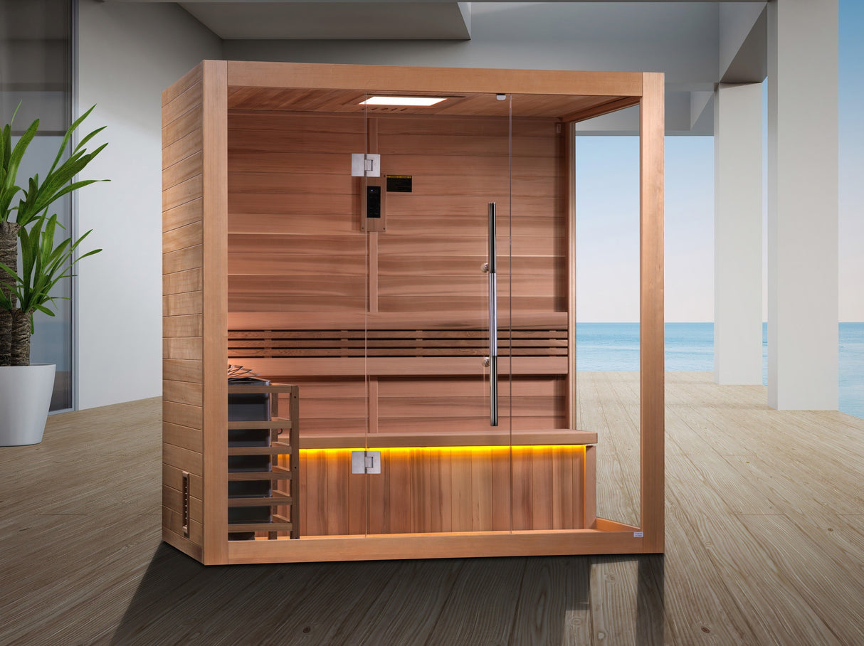 SAUNAONES® 3 Person Traditional Steam Sauna Modern Relax 5